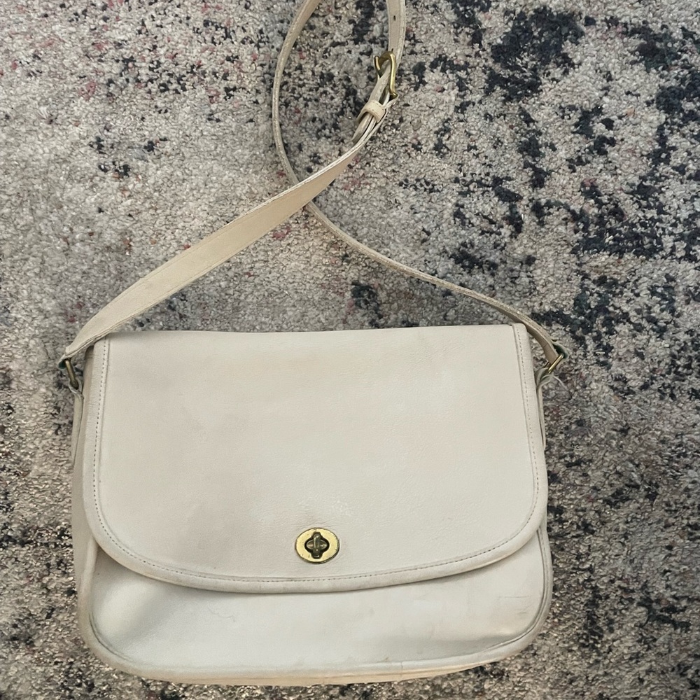 Authentic Vintage Coach pocket purse, cream
